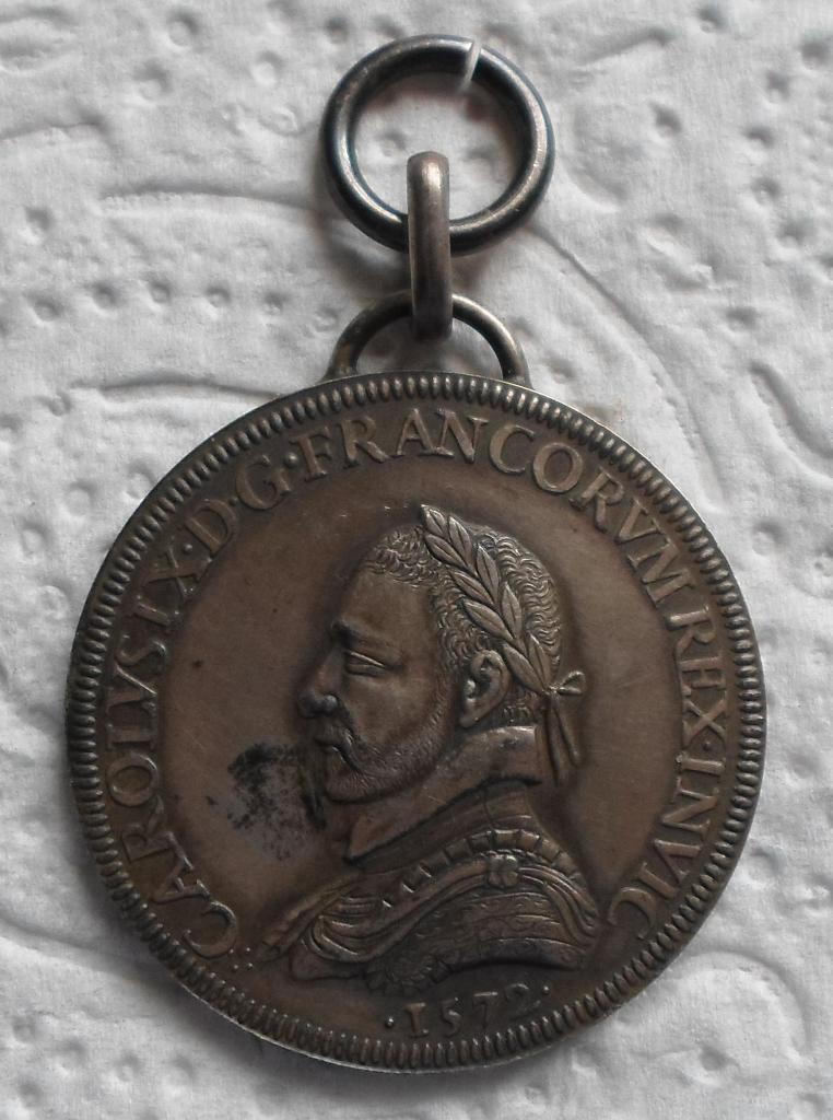 Karel IX van Frankrijk en Elisabeth van Oostenrijk 1572., Postzegels en Munten, Penningen en Medailles, Zilver, Verzenden