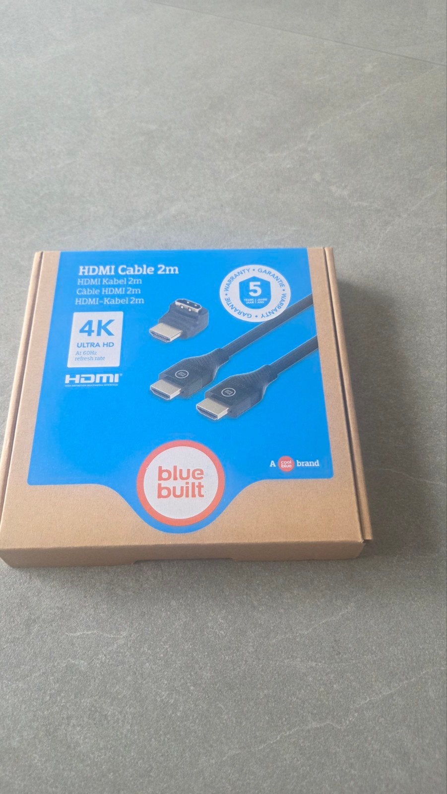 x35 BlueBuilt HDMI 2.0 Cable (2 Meter + 90 adapter) hdmi ca, Ophalen