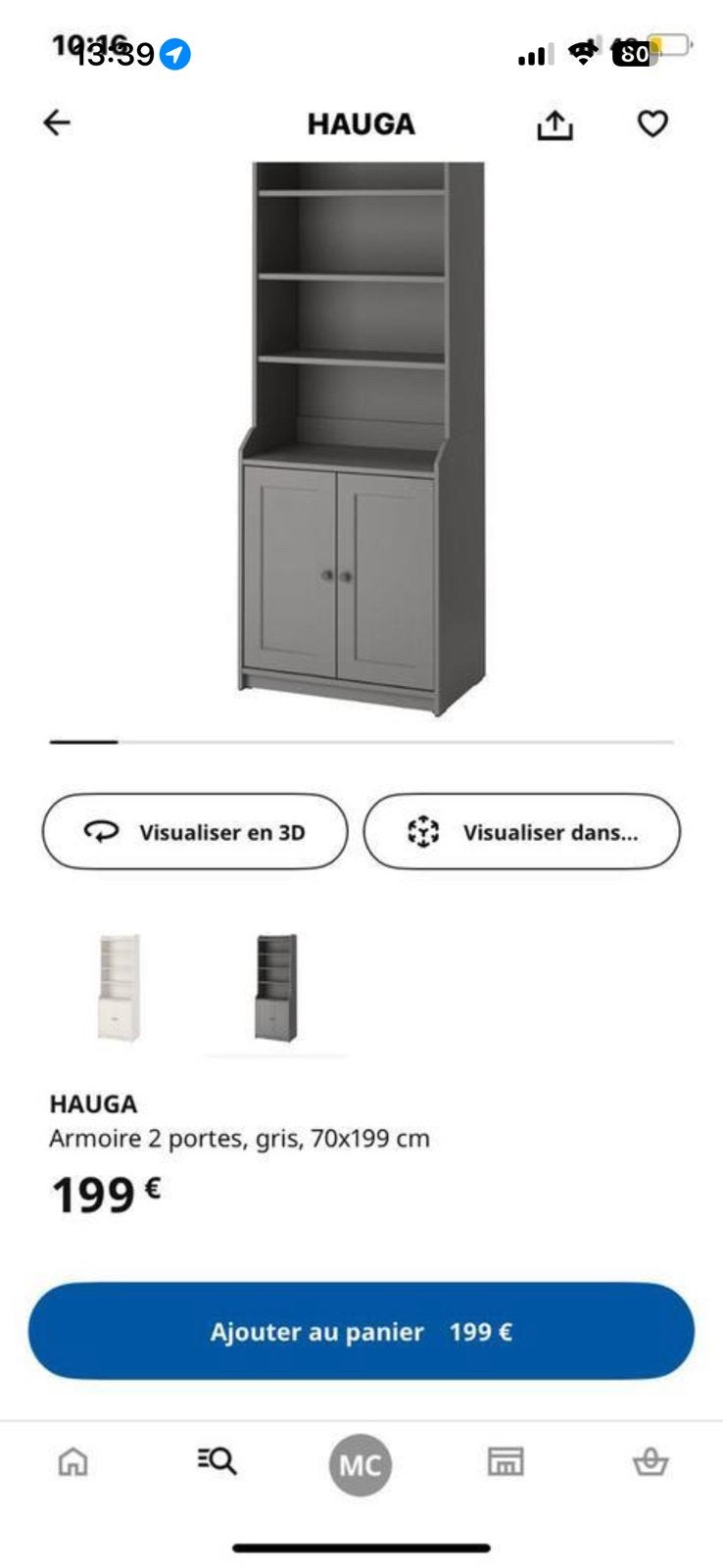 J’ai (2 ) bouffer grise et (2armoire avec 2 porte, Maison & Meubles, Enlèvement ou Envoi, Comme neuf