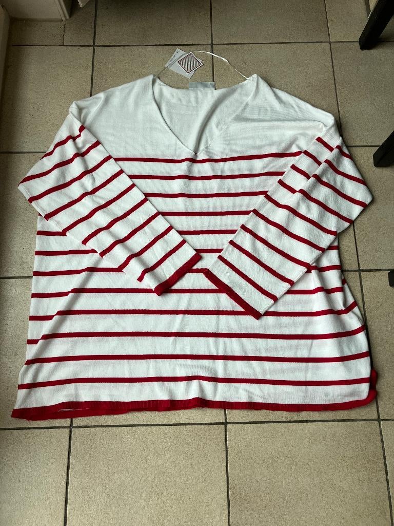 Nieuwe Rood - Witte trui - maat 56 /58, Kleding | Dames, Grote Maten, Ophalen of Verzenden, Nieuw, Rood