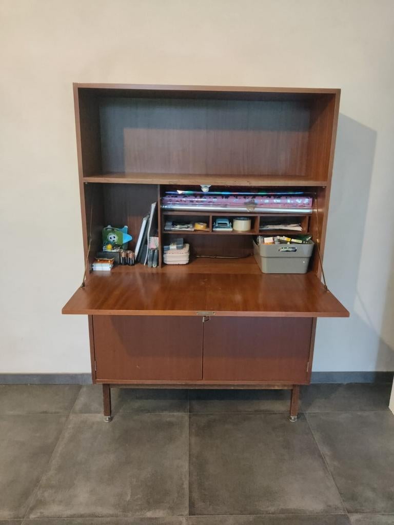 Vintage bureaukast, Ophalen, Gebruikt, Vintage fineer