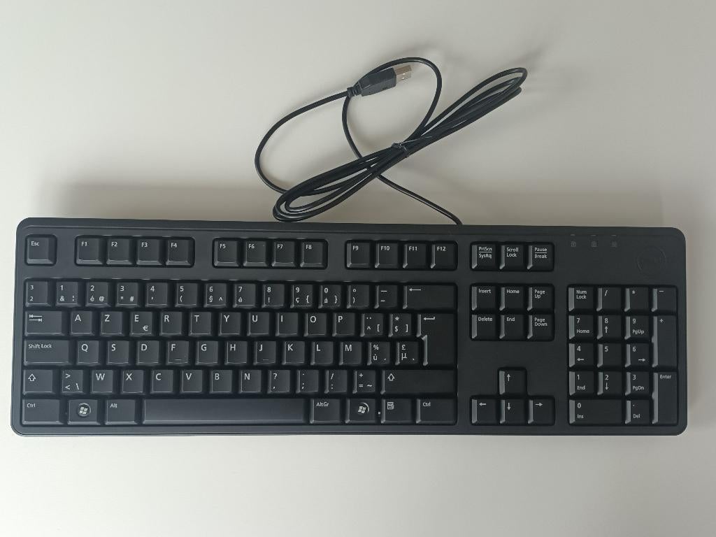 Dell AZERTY toetsenbord, zwart, type: KB212-B, Ophalen of Verzenden, Dell, Bedraad, Nieuw