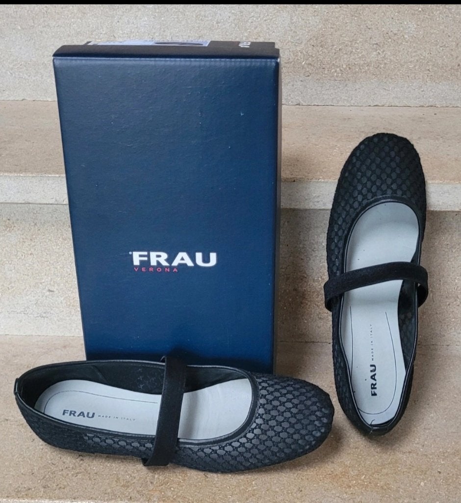 Frau ballerina's van transparant zwart gaas, Frau, Zwart, Zo goed als nieuw, Ballerina's