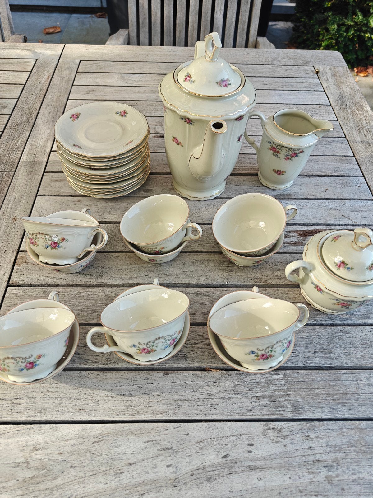 12 delig porselein theeservies Bavaria elfenbein 90, Antiek en Kunst, Ophalen
