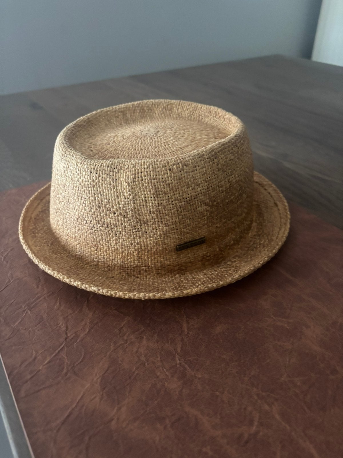 Stetson stro hoed speciaal maat large, Ophalen, Zo goed als nieuw, 58 cm (L, 7¼ inch) of meer, Hoed