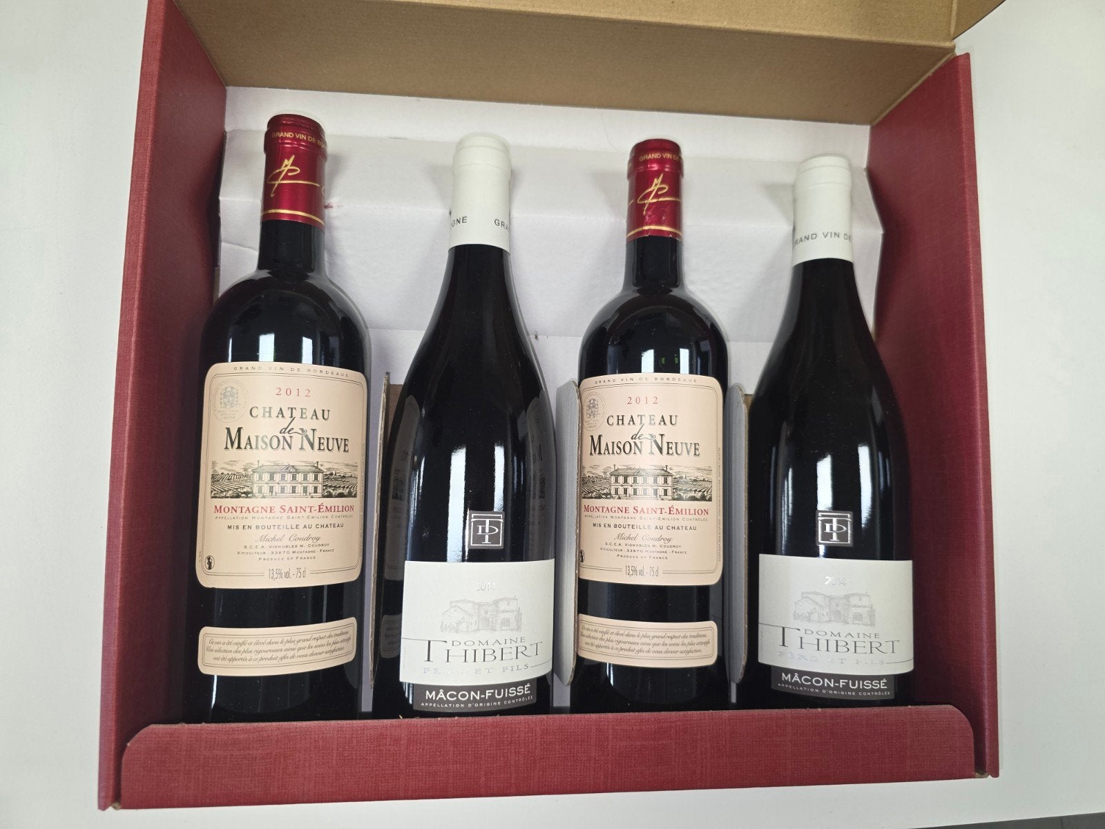 Geschenkdoos met 4 kwaliteitswijnen – Château de Maison Neuv, Enlèvement, France