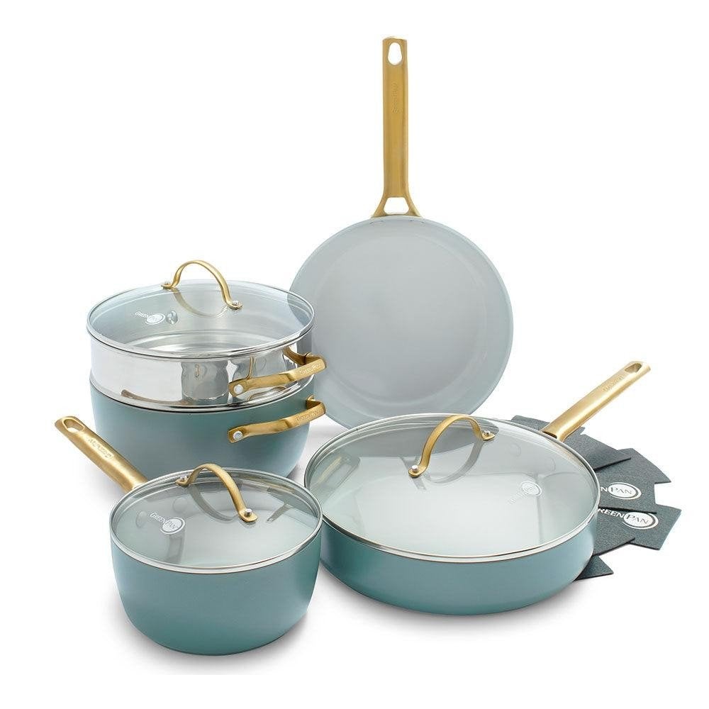 Greenpan Pannenset 10-delig 'Padova Skyblue nieuw, Ophalen