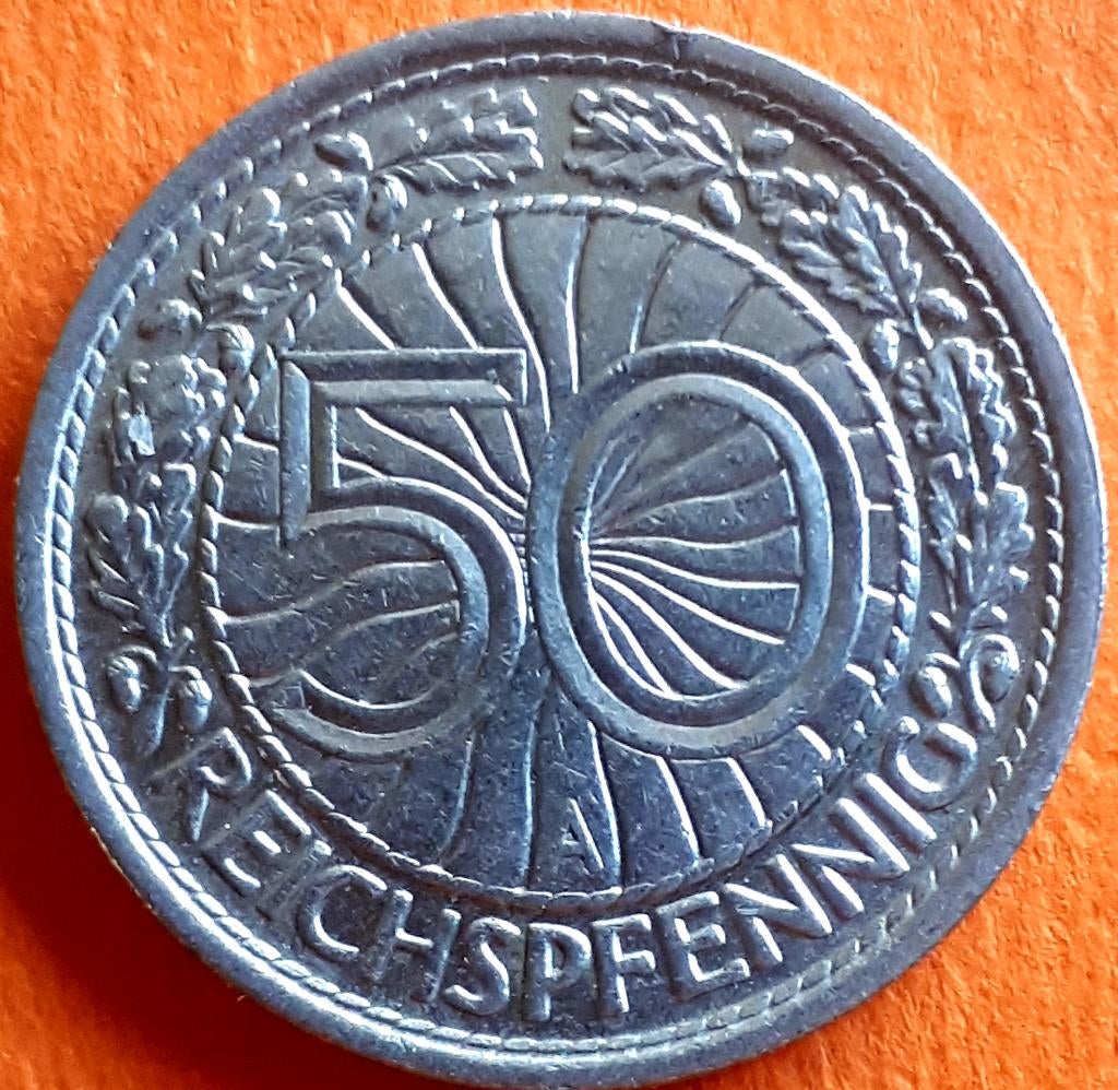 DUITSLAND: 50 REICHSPFENNIG 1935 A KM 49, Postzegels en Munten, Munten | Europa | Niet-Euromunten, Ophalen of Verzenden, Duitsland