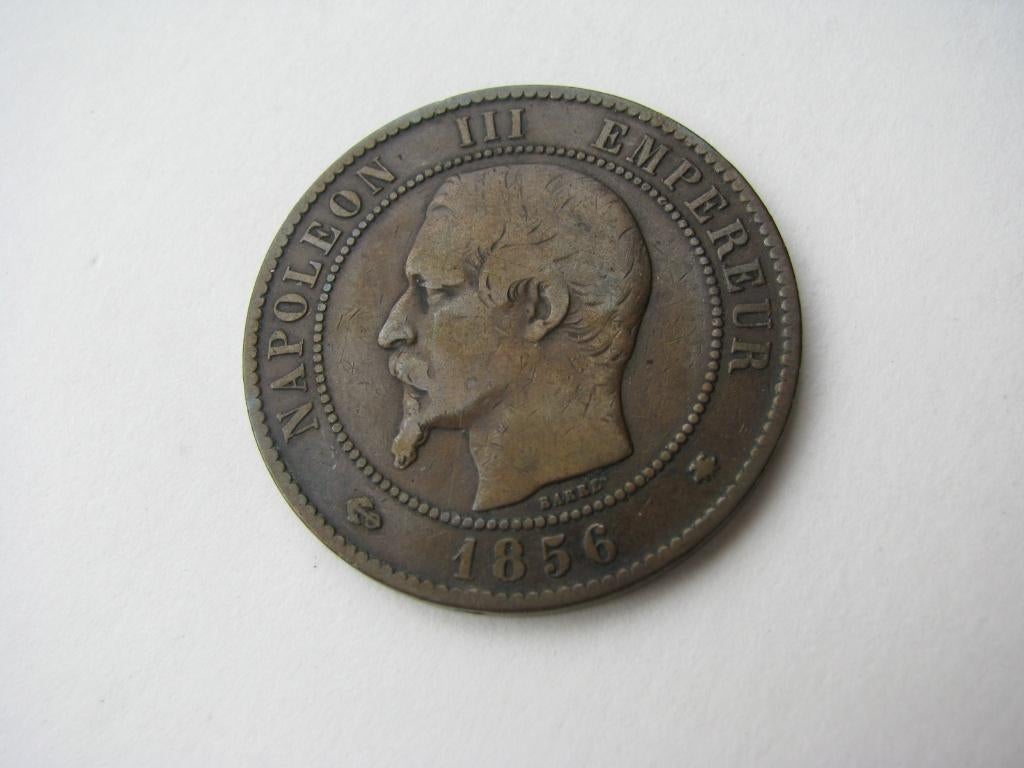 Napoléon III tête nue10 c 1856 BB, Envoi, France