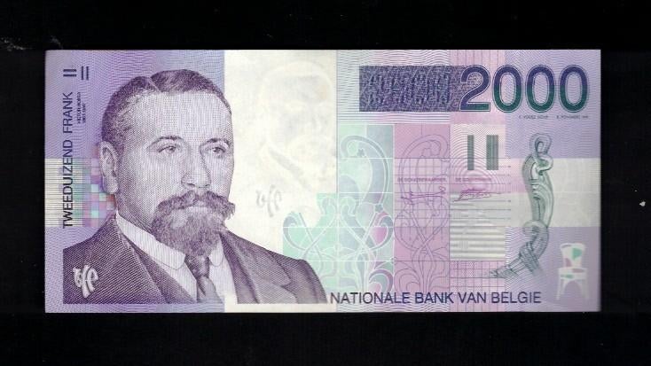 Bankbiljet België 2000 Frank - Victor Horta, Ophalen of Verzenden, Los biljet