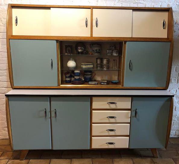 Vintage gemeubileerd keukendressoir, Ophalen, Gebruikt, Met deur(en), 150 tot 200 cm