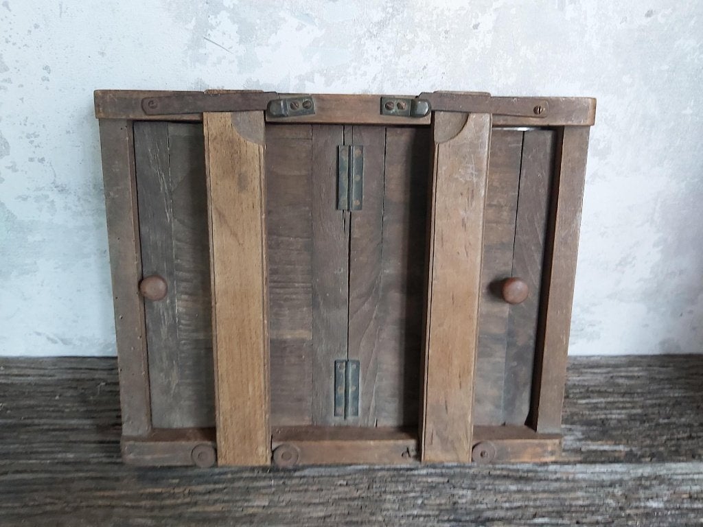 Zware antieke houten / metaal glas negatief raam fotografie, Ophalen of Verzenden
