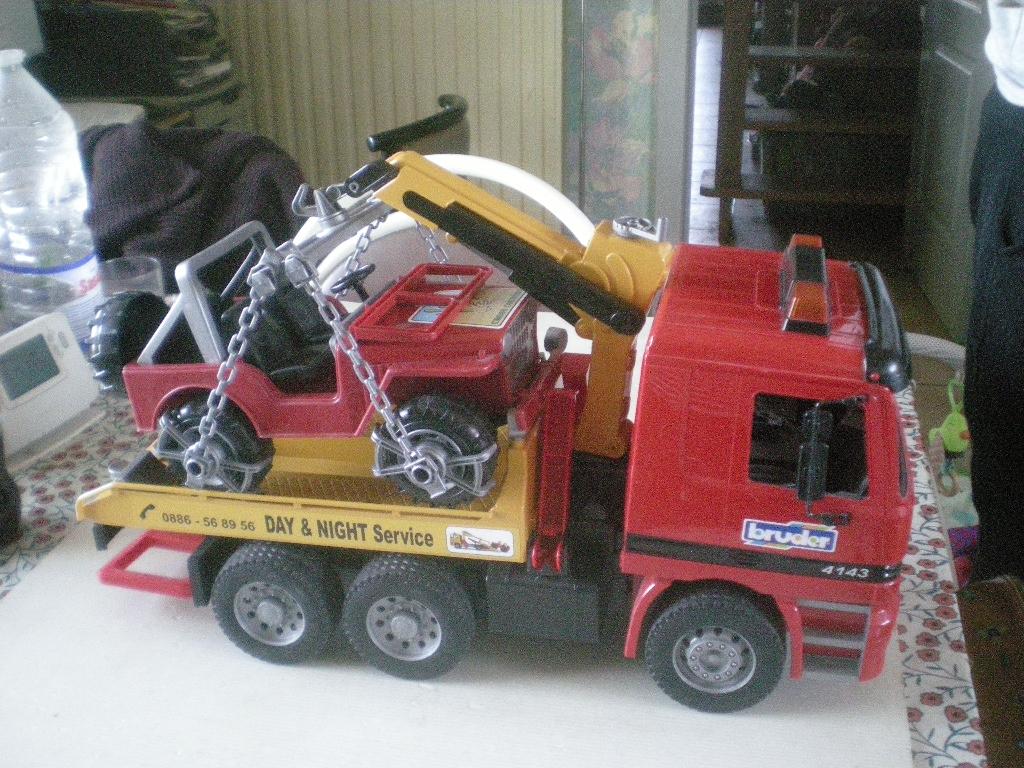 takelwagen + jeep bruder, Ophalen of Verzenden, Zo goed als nieuw