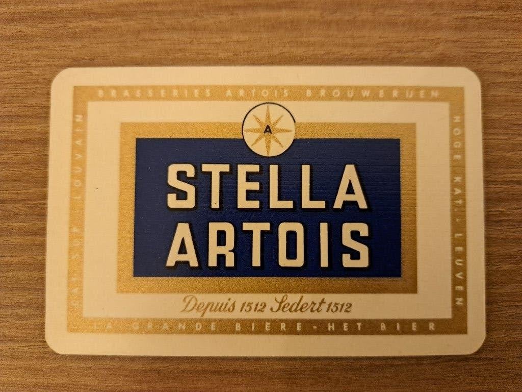 Oude speelkaart stella artois, Verzamelen, Speelkaarten, Jokers en Kwartetten, Ophalen of Verzenden, Gebruikt, Speelkaart(en)