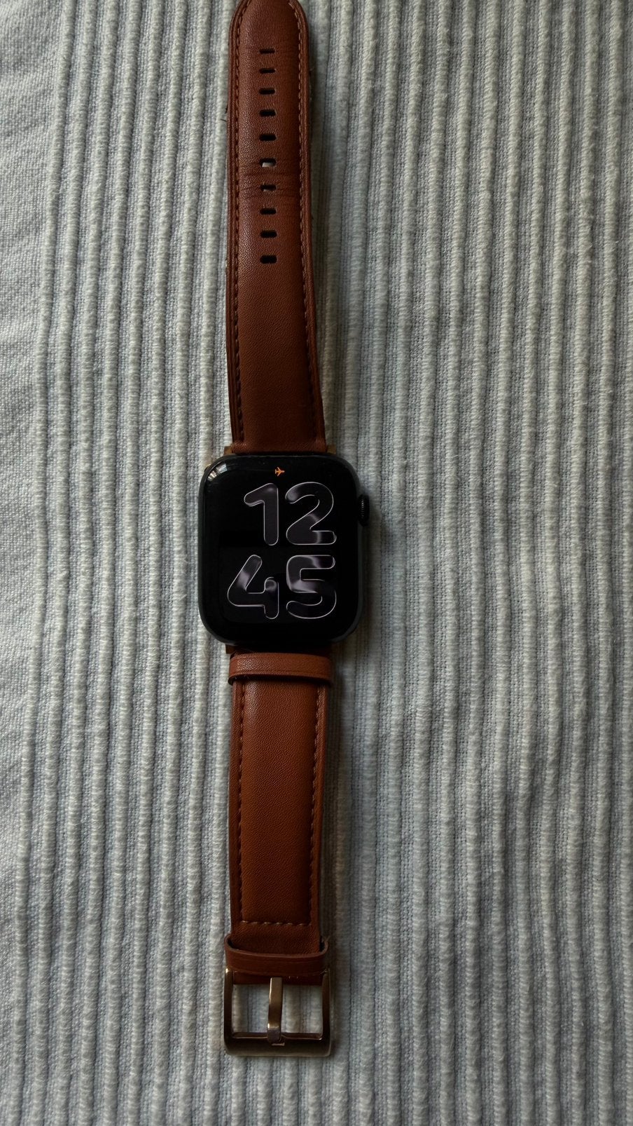 Apple Watch Serie 9 met bruine leather band, Handtassen en Accessoires, Horloges | Heren, Overige merken, Zakhorloge, Leer, Ophalen of Verzenden