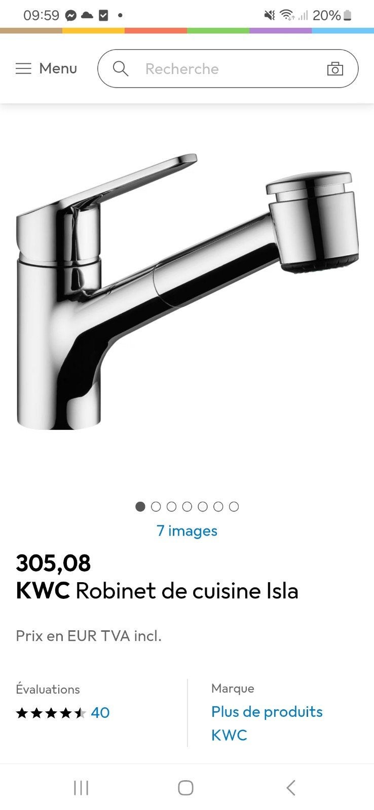 robinet de cuisine kwc nouveau avec douchette, Enlèvement ou Envoi, Robinet