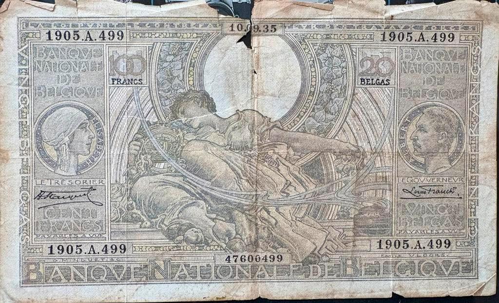 100 francs Anciens francs belges de 1905, Enlèvement ou Envoi, Billets de banque