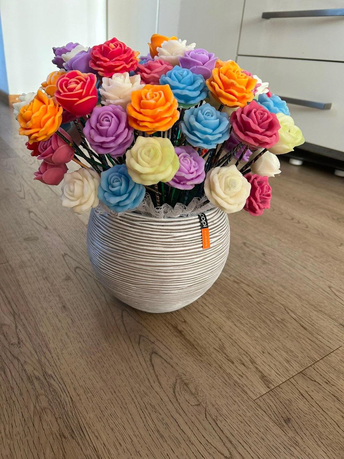 Handgemaakte geurende wasbloemen, Huis en Inrichting, Kamerplanten, Bloeiende kamerplant, Ophalen of Verzenden