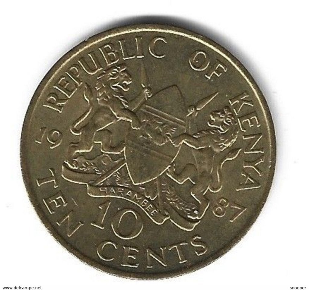 kenya 10 cents 1987 km 18 xf+/ms60, Timbres & Monnaies, Monnaies | Afrique, Envoi, Autres pays, Monnaie en vrac