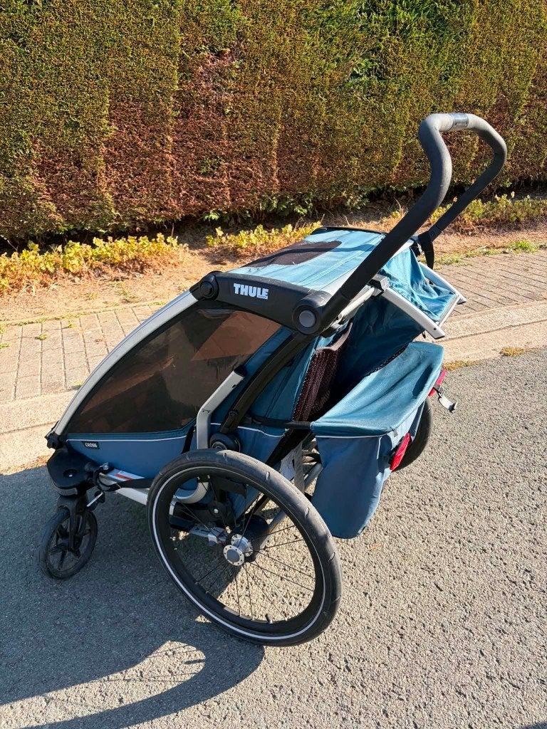 Thule Chariot Cross Double Fietskar, Fietsen en Brommers, Ophalen, Gebruikt, Vering, Thule / Chariot