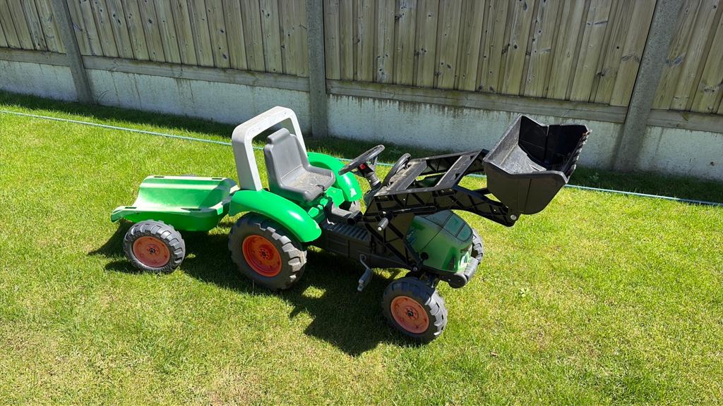 Speel tractor, Ophalen, Gebruikt, Met kar of aanhanger