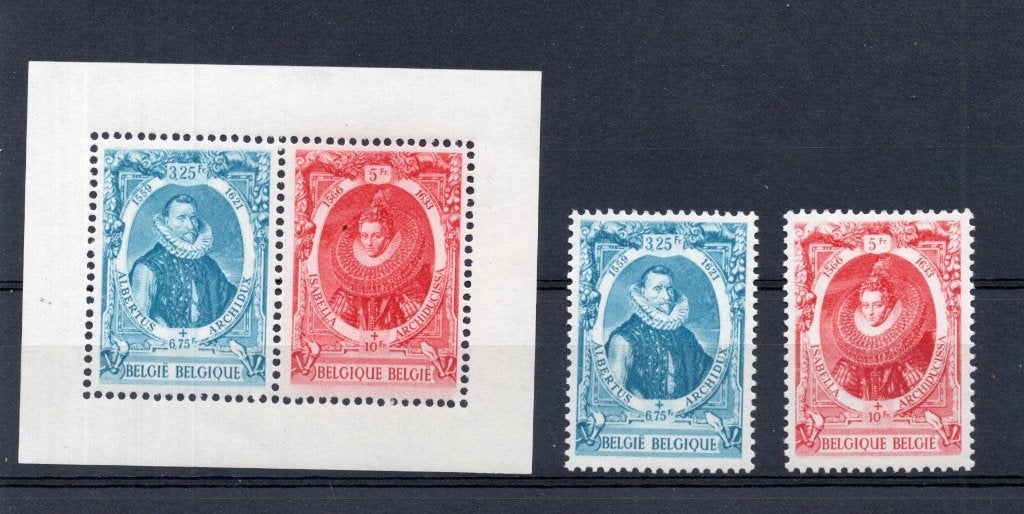 Belgique, bloc 17  et timbres du bloc MNH XX, Envoi, Non oblitéré, Neuf