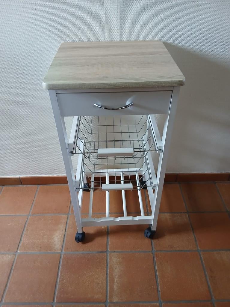 Ikea roltafel, Huis en Inrichting, Ophalen, Minder dan 50 cm, Wit, Zo goed als nieuw