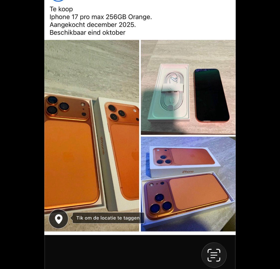 Iphone 17 pro max 256 GB orange, Télécoms, IPhone 17, Comme neuf, Enlèvement, Orange