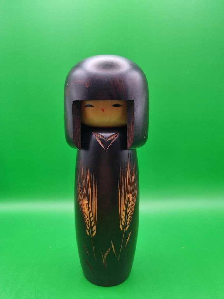 Kokeshi vintage « Bakushu » d'Usaburo, Antiquités & Art, Enlèvement ou Envoi, Bois, 18 cm, Poupée