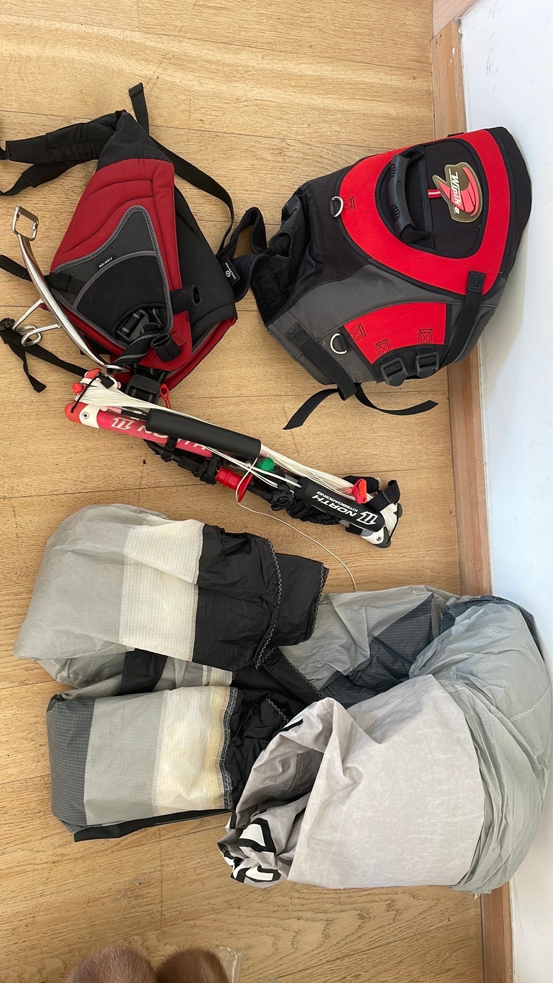 Vintage kitesurf set - Wipika / North 00’s, Watersport en Boten, Kitesurfen, Ophalen, Gebruikt, 10 m², Kitesurf-set