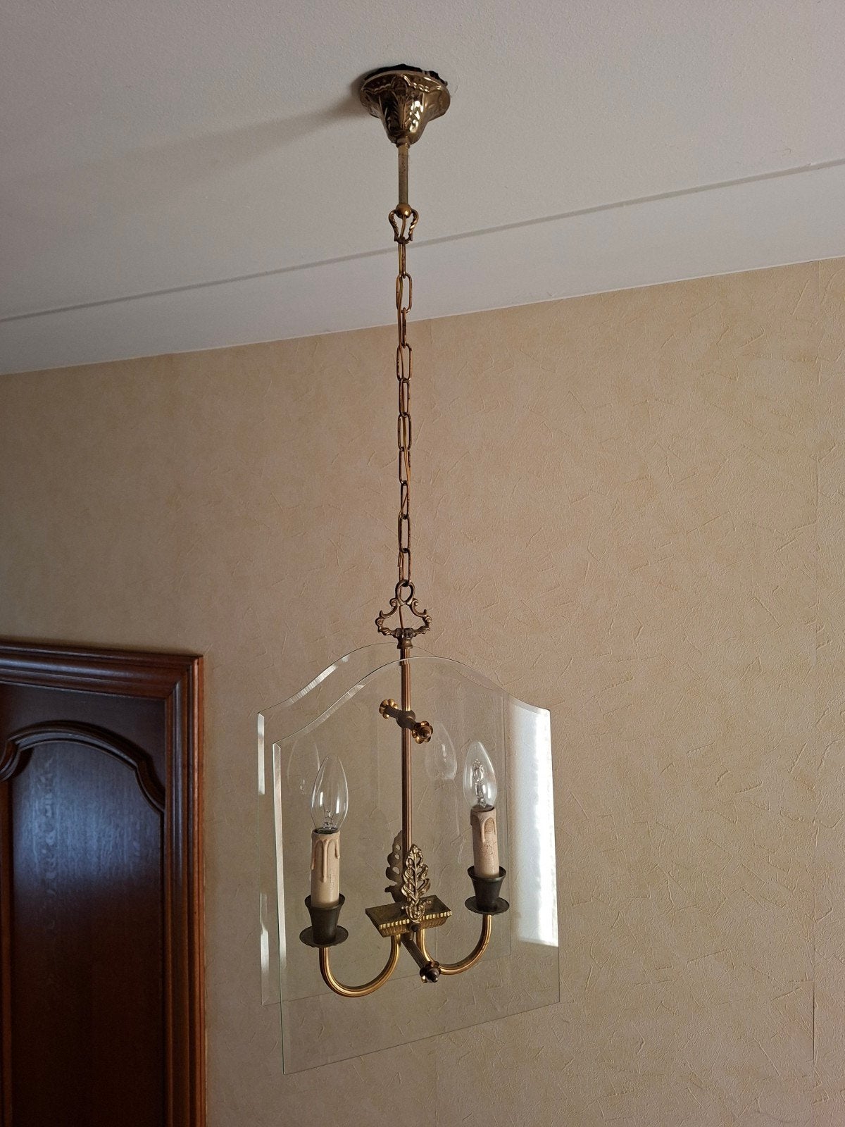 Klassieke luster, hanglamp, Huis en Inrichting, Klassiek, E14 (klein), Ophalen of Verzenden, Zo goed als nieuw