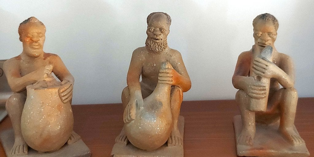 10 statuettes terre cuite scènes de vie Afrique, Antiquités & Art, Enlèvement