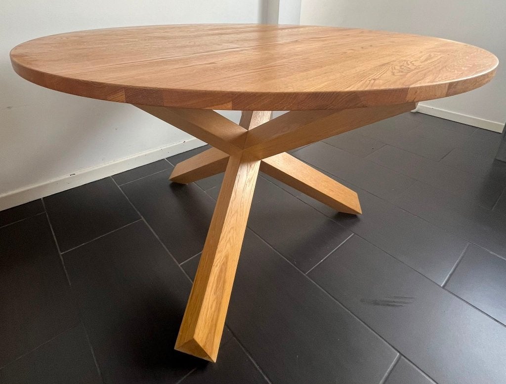 Table à manger bois massif, Maison & Meubles, Cinq personnes ou plus, Rond, Comme neuf, 100 à 150 cm