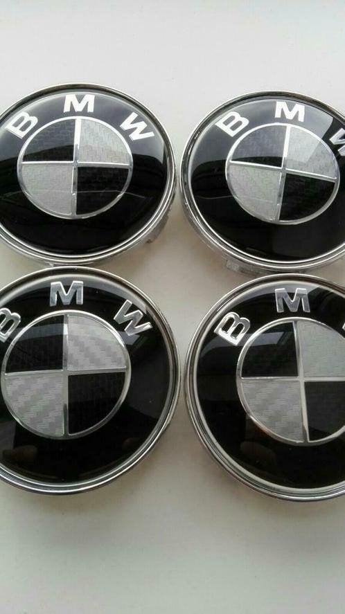 Bmw naafdoppen in zwart wit carbon 68 mm / 65 mm, Auto diversen, Wieldoppen, Ophalen of Verzenden, Nieuw