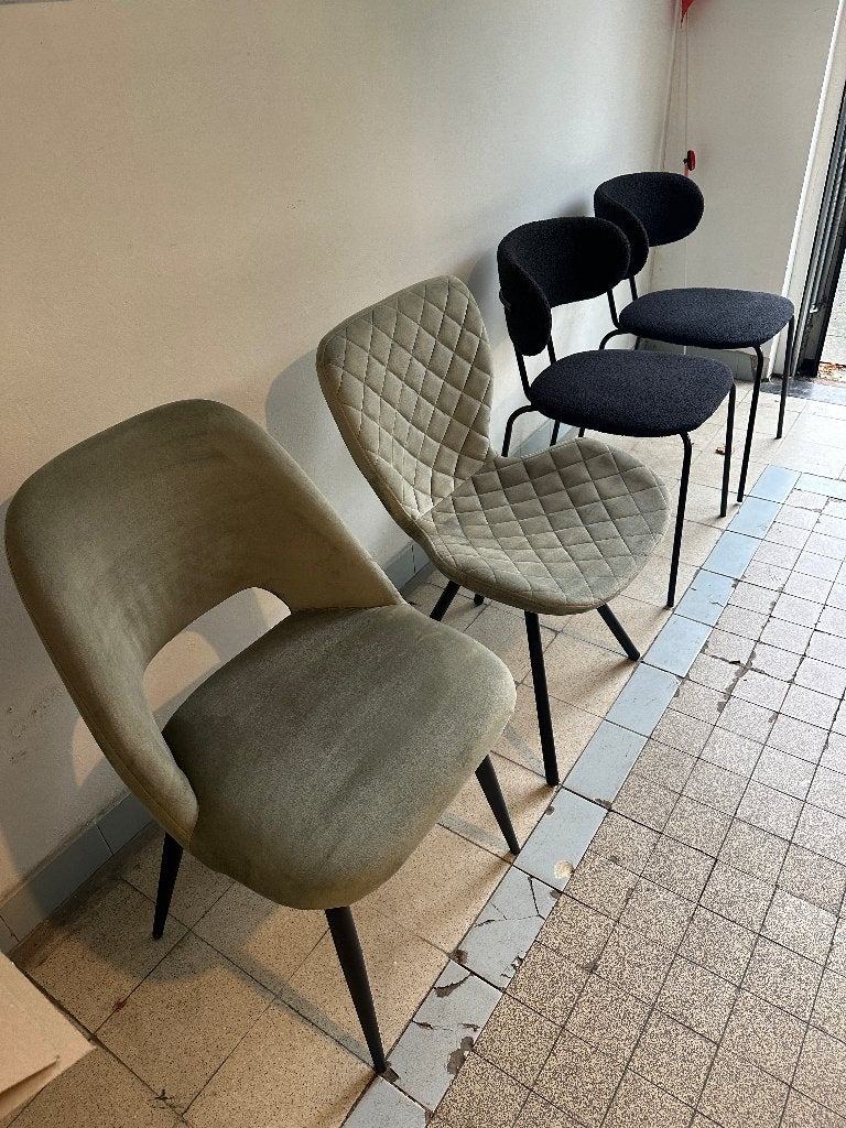 Eetkamerstoelen muntgroen kwantum, Maison & Meubles, Enlèvement, Comme neuf, Autres couleurs, Deux