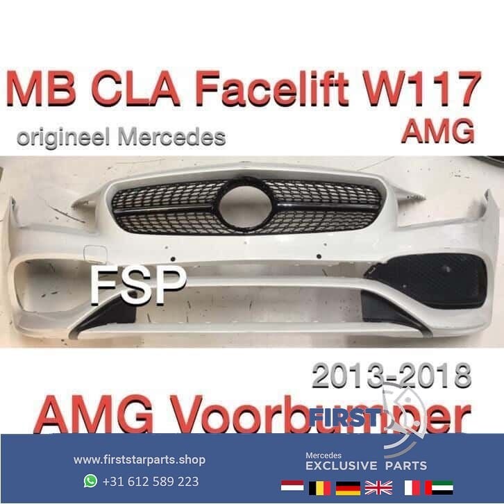 W117 CLA Facelift AMG Voorbumper + diamond gril Mercedes 45, Utilisé, -, Avant, -