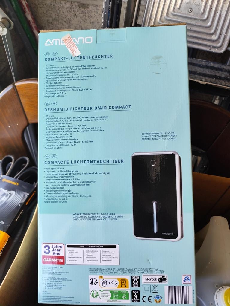 Déshumidificateur, Enlèvement ou Envoi