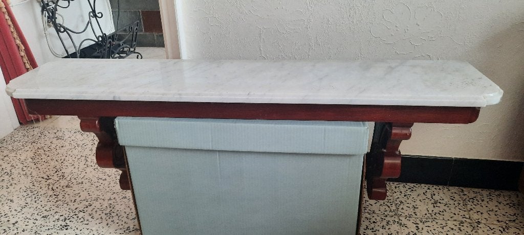 Console murale avec plateau en marbre, Antiquités & Art, Enlèvement