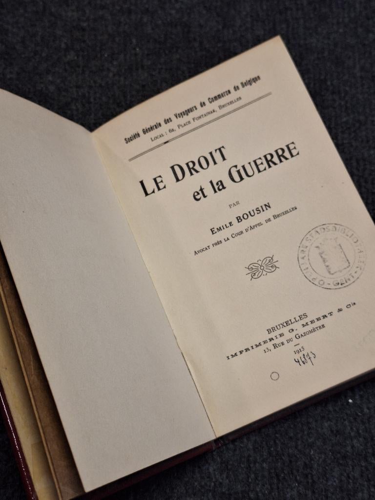 Le Droit et la Guerre, Enlèvement ou Envoi, Avant 1940, Diverse auteurs, Général