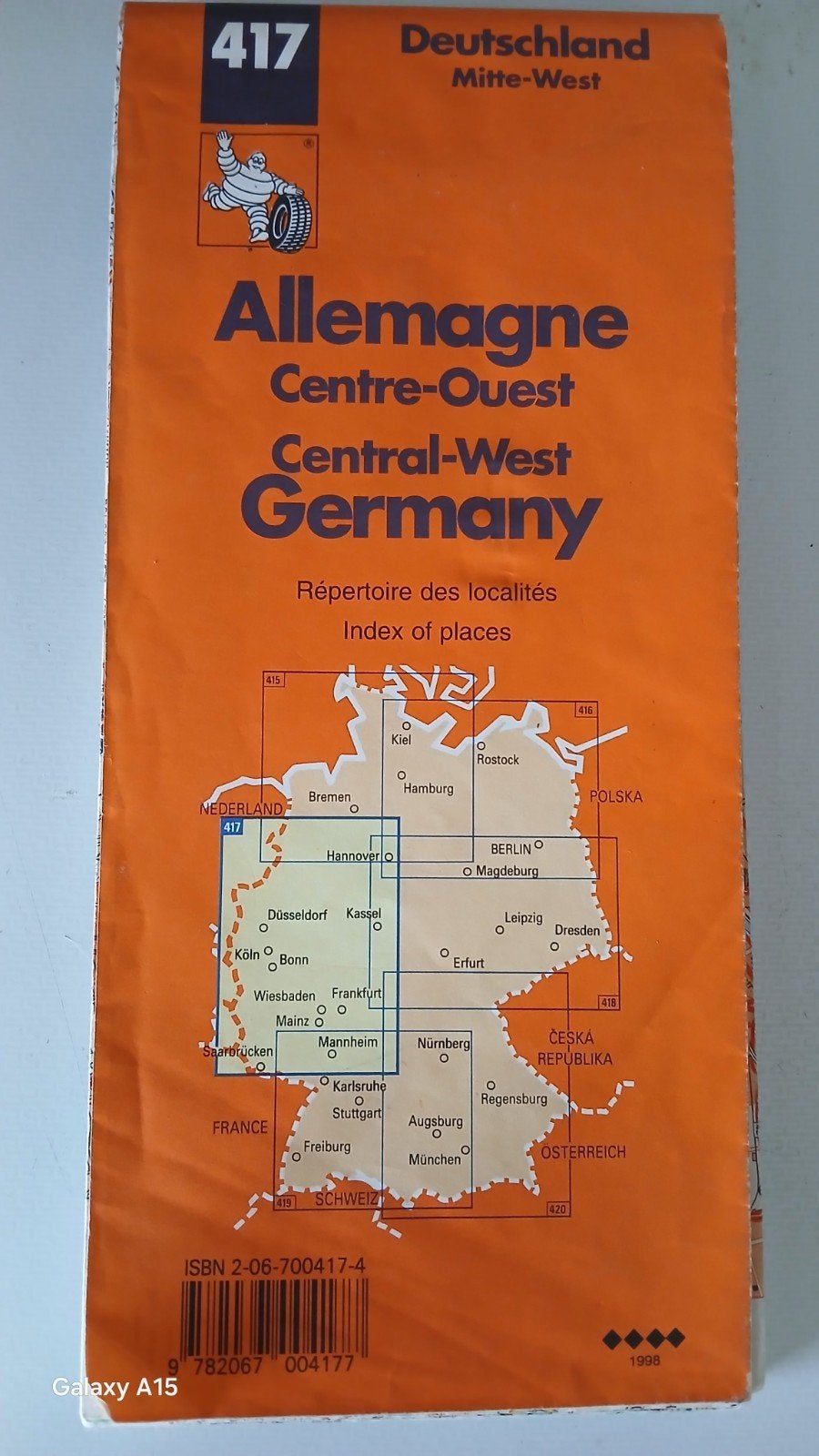 kaart  Duitsland Westen, Gelezen, Michelin, Ophalen of Verzenden, Landkaart