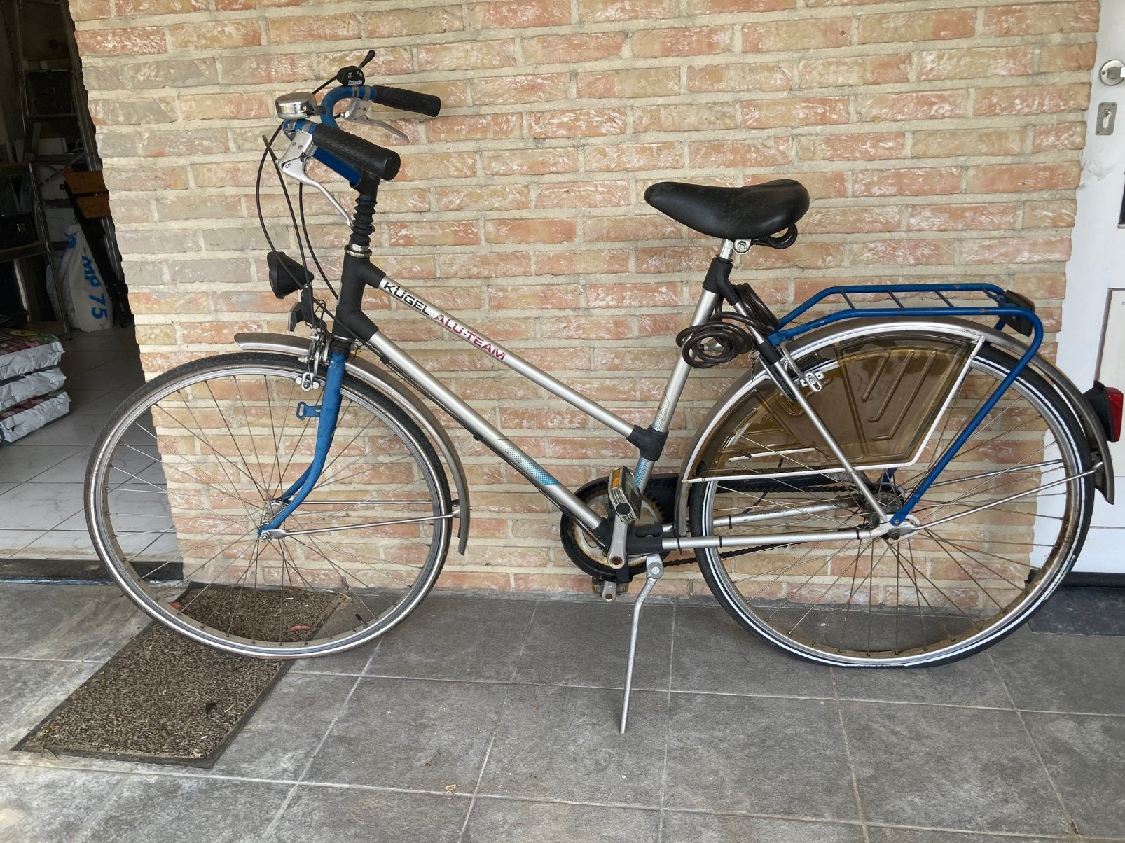 Vintage damesfiets in aluminium, Ophalen, Gebruikt, Versnellingen