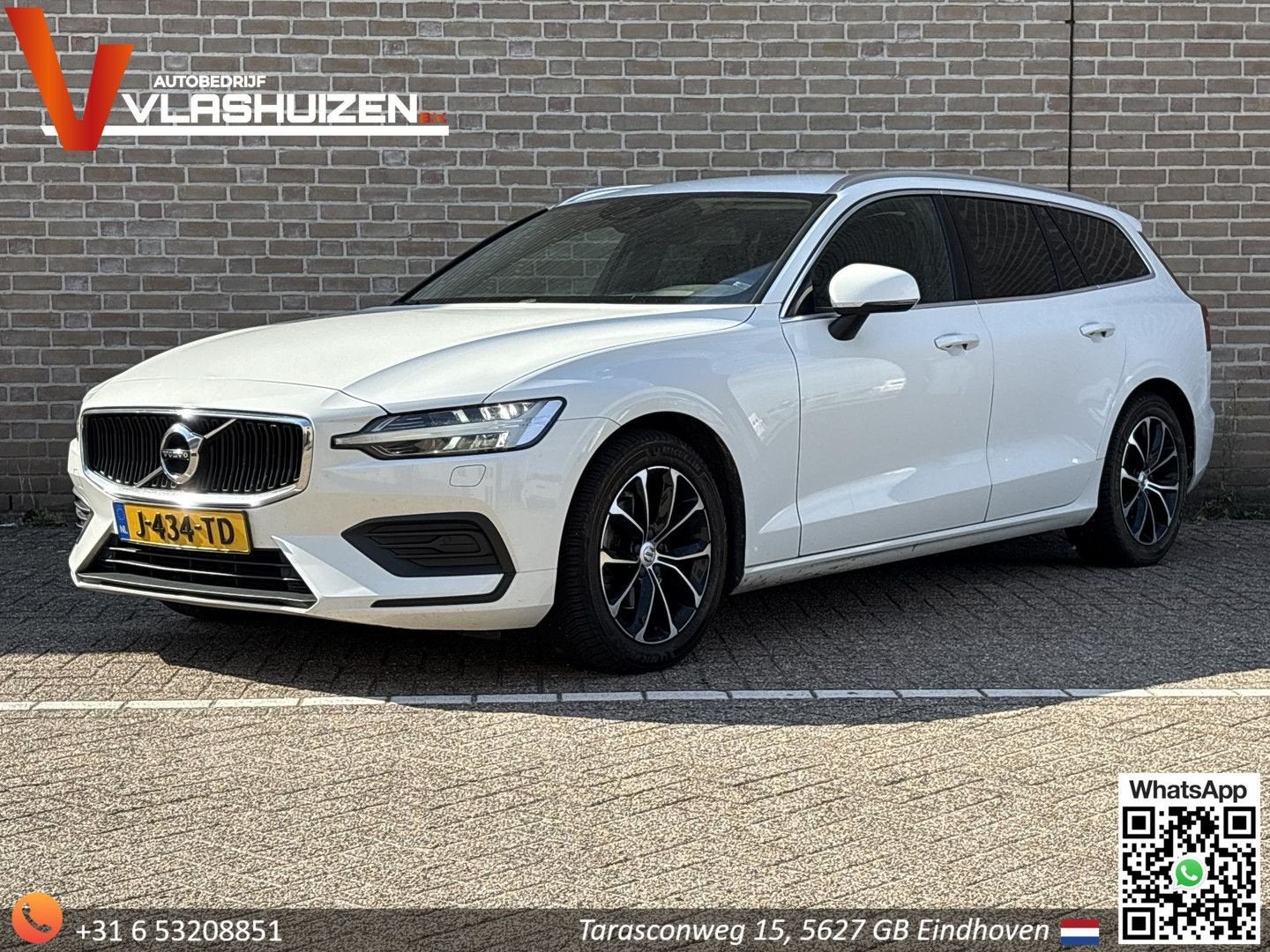 Volvo V60 2.0 D4 Momentum Pro | € 9.450,- NETTO! | Leder/Alc, Auto's, Automaat, Wit, 119 g/km, Te koop