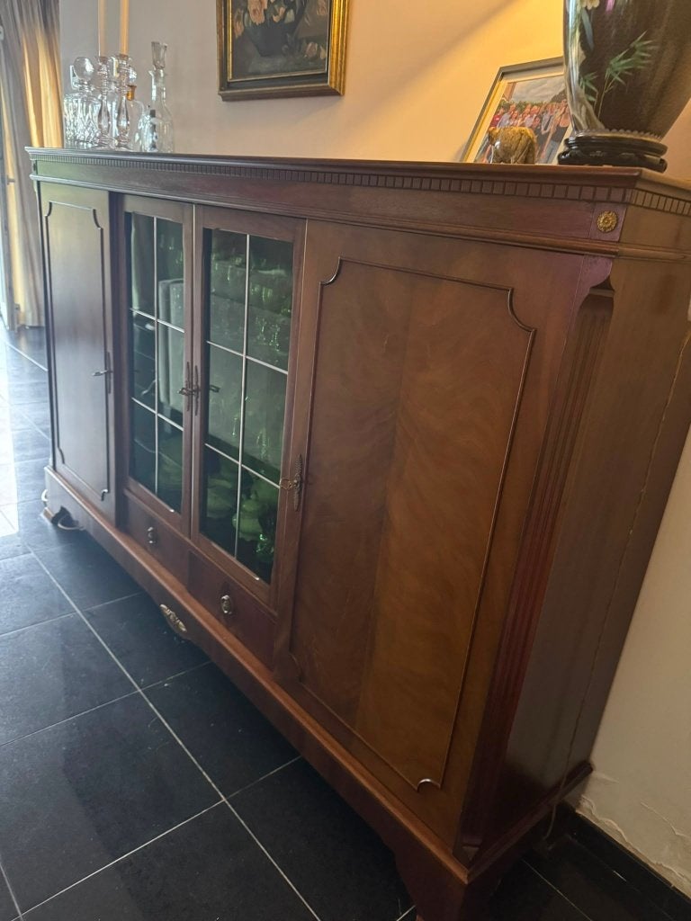 Prachtig Bloemmahonie Dressoir — Antiek/Klassiek., Ophalen, Gebruikt, 150 tot 200 cm, Antiek/Klassiek