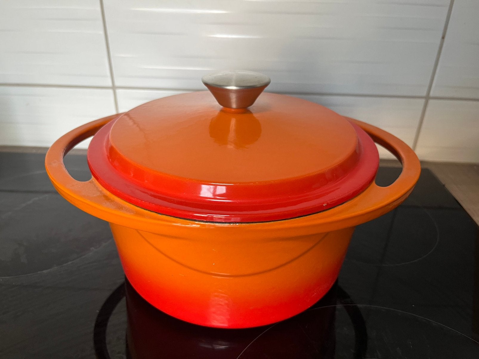Gietijzeren vintage casserole emaille fonten, Huis en Inrichting, Ophalen, Nieuw, Emaille