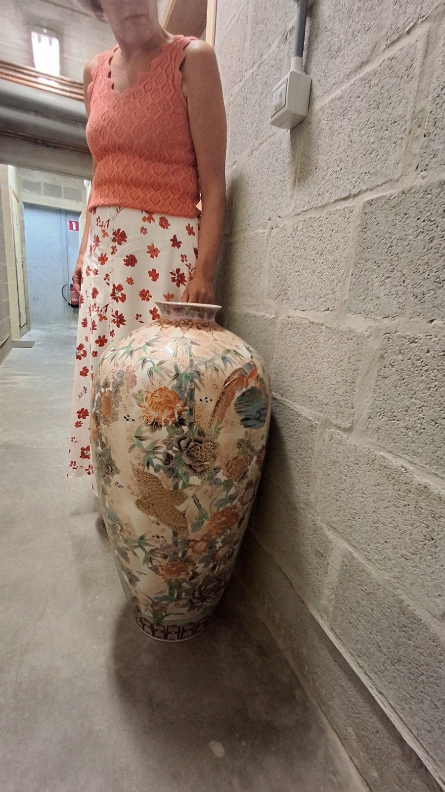 Grote Chinese Vloervaas – Satsuma Stijl (80 cm), Antiek en Kunst, Ophalen