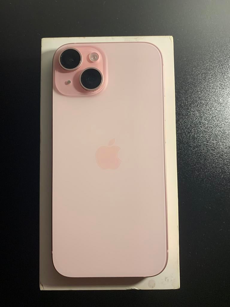 NIEUWSTAAT! Iphone 15 128gb, Télécoms, Téléphonie mobile | Apple iPhone, Avec simlock (verrouillage SIM), 128 GB, IPhone 15, Rose