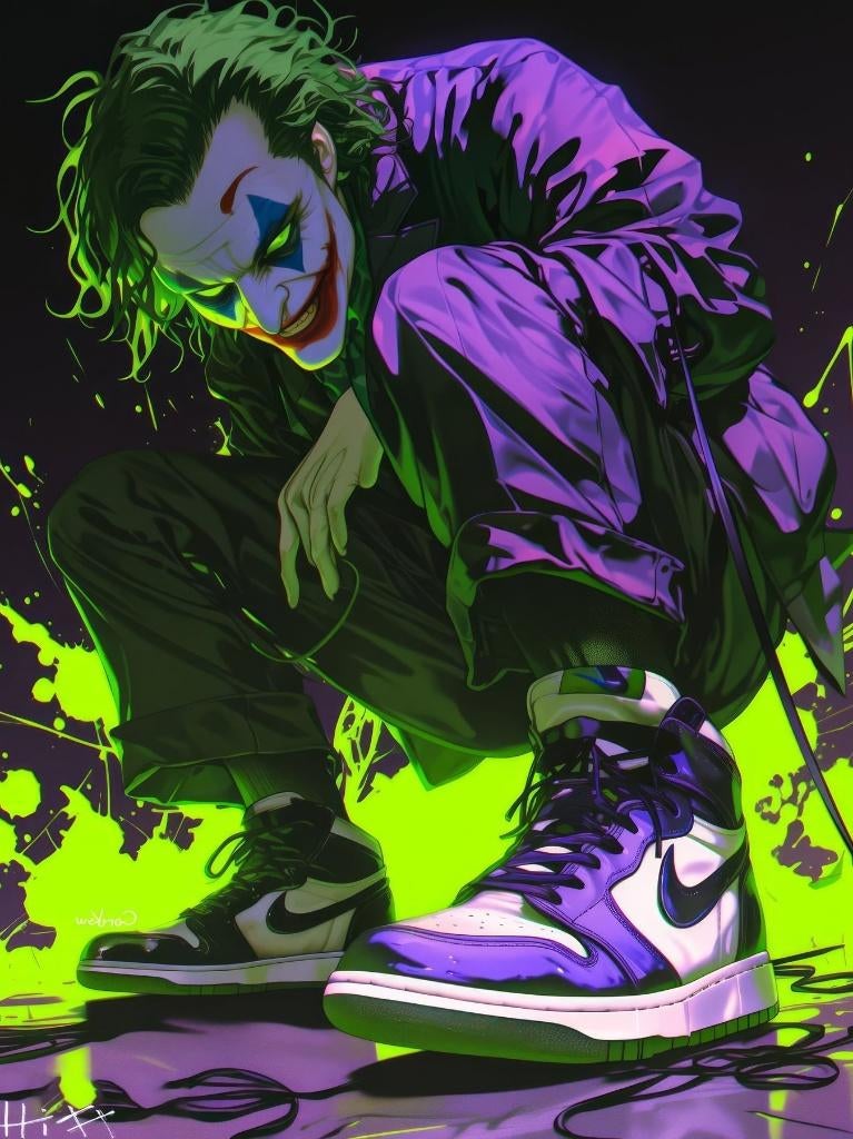 Joker Nike Canvas Jacob Hitt, Antiek en Kunst, Ophalen, Giclée