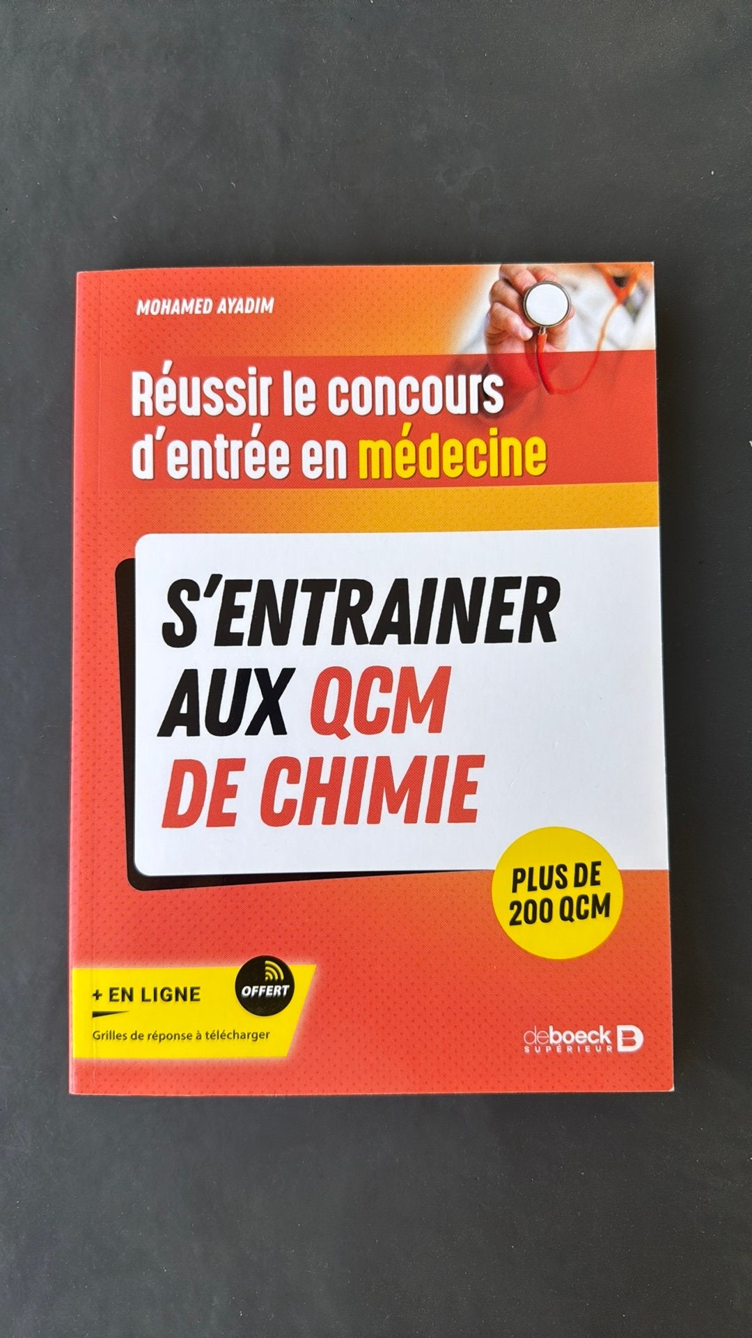 QCM chimie – Concours d'entrée médecine – Ayadim De Boeck, Enlèvement, Neuf