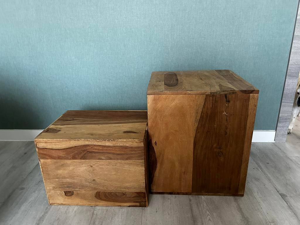Set teak kubus, Huis en Inrichting, Ophalen, Zo goed als nieuw