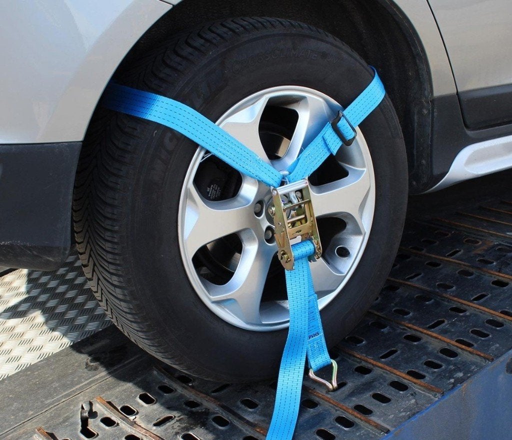 Sjorband / spanband voor autotransport driepunts, Verzenden